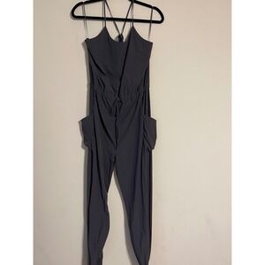 Sweaty Betty Karma Urban Dark Gray Jumpsuit Elastic Waist Cargo Pockets Size S